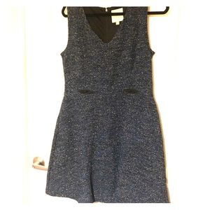 ModCloth Navy/Gold Tweed Fit and Flare Dress